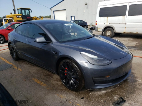 2022 Tesla Model 3 Performance with VIN 5YJ3E1EC7NF269001, listed as a Copart auction lot 72729544 with 37,837 mi miles and Salvage Title. Bid and sale history available at carsss.com. Image 4.
