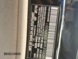 2014 Mercedes-Benz C 250 Sport с VIN WDDGF4HB1ER306501, выставлен на аукционе Copart как лот 73773934 с пробегом Не указан миль и Списание • Salvage title. История ставок и продаж доступна на DreamBid. Изображение 13.