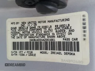 2010 Toyota Corolla with VIN 1NXBU4EE4AZ301661, listed as a Copart auction lot 47856685 with 213,266 mi miles and Clean Title. Bid and sale history available at carsss.com. Image 12.