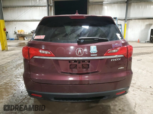 2015 Acura RDX Tech Pkg with VIN 5J8TB4H5XFL019498, listed as a Copart auction lot 46613575 with 0 mi miles and Salvage Title. Bid and sale history available at carsss.com. Image 6.