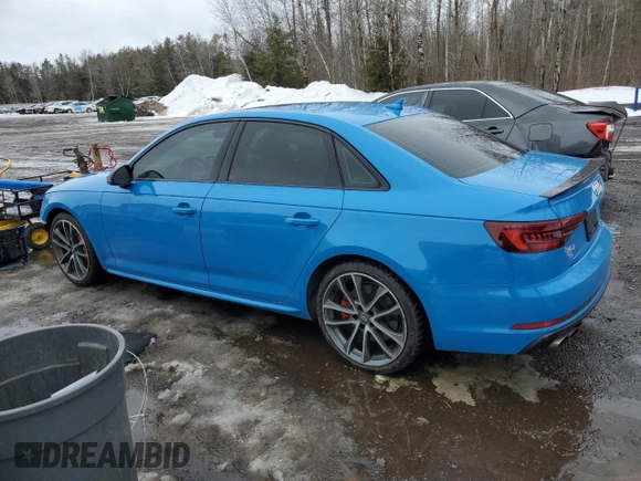 2019 Audi S4 Prestige with VIN WAUC4AF40KA002861, listed as a Copart auction lot 46991865 with 144,003 mi miles and Salvage Title. Bid and sale history available at carsss.com. Image 2.