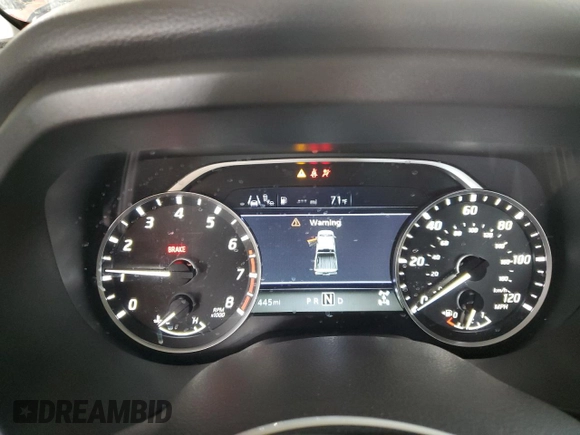2024 Nissan Titan SV with VIN 1N6AA1FB4RN118307, listed as a Copart auction lot 51018655 with 445 mi miles and Salvage title. Bid and sale history available at DreamBid. Image 9.