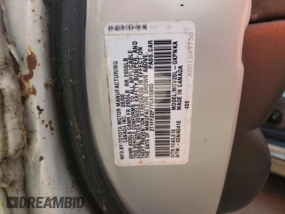 2000 Toyota Solara SE with VIN 2T1FF22P7YC415865, listed as a Copart auction lot 73815214 with Not Provided miles and Clean Title. Bid and sale history available at DreamBid. Image 12.