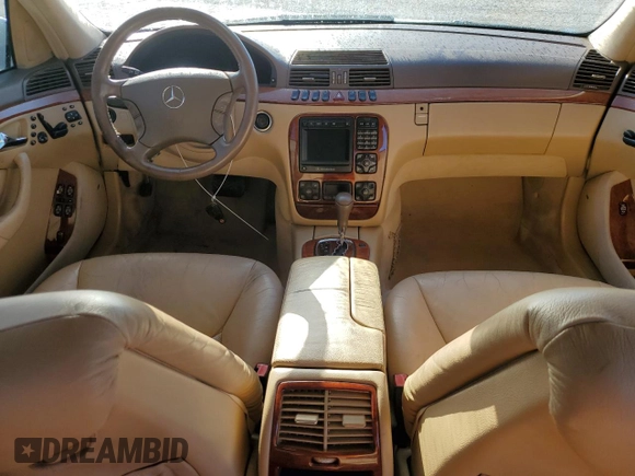 2001 Mercedes-Benz S-Class with VIN WDBNG70J51A188530, listed as a Copart auction lot 42014835 with 0 mi miles and Salvage Title. Bid and sale history available at carsss.com. Image 8.