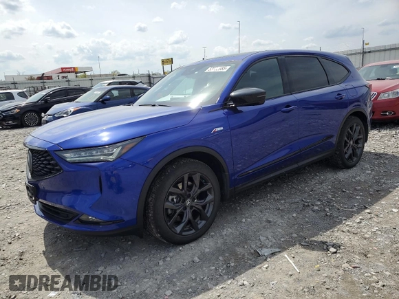 2022 Acura MDX w/A-Spec Package with VIN 5J8YE1H03NL007210, listed as a Copart auction lot 53582985 with 40,646 mi miles and Salvage title. Bid and sale history available at DreamBid. Image 1.