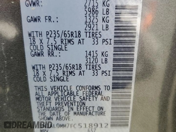 2015 Infiniti QX60 with VIN 5N1AL0MM7FC518912, listed as a Copart auction lot 66558744 with 125,750 mi miles and Salvage title. Bid and sale history available at DreamBid. Image 13.