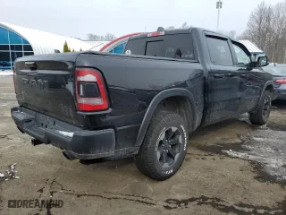 2019 Ram 1500 Rebel with VIN 1C6SRFLTXKN900229, listed as a Copart auction lot 44727365 with 77,670 mi miles and Salvage Title. Bid and sale history available at carsss.com. Image 3.