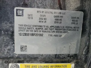 2011 Chevrolet Malibu 1LS with VIN 1G1ZB5E19BF261992, listed as a Copart auction lot 46460785 with 150,079 mi miles and Salvage Title. Bid and sale history available at DreamBid. Image 12.