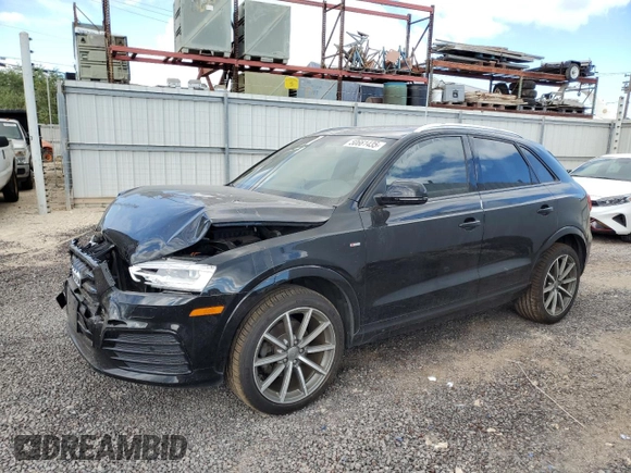 2018 Audi Q3 Premium Plus with VIN WA1JCCFS0JR011688, listed as a Copart auction lot 50661435 with 48,602 mi miles and Clean title. Bid and sale history available at DreamBid. Image 1.