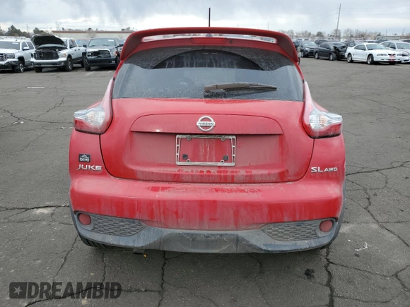 2015 Nissan Juke SL z VIN JN8AF5MV4FT552408, wystawiony jako Copart lot #45584165 z przebiegiem 90 289 mil mil oraz Szkody całkowita. Historia ofert i sprzedaży dostępna na DreamBid. Obrazek 6.