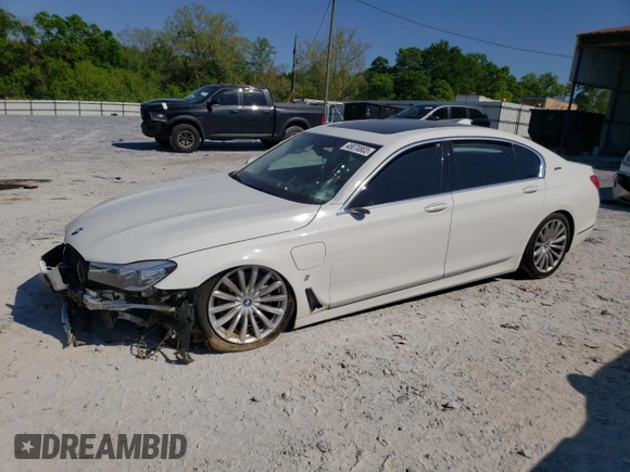 2018 BMW 7 Series 740e xDrive iPerformance with VIN WBA7J2C52JG938442, listed as a Copart auction lot 48070803 with 0 mi miles. Bid and sale history available at carsss.com. Image 1.