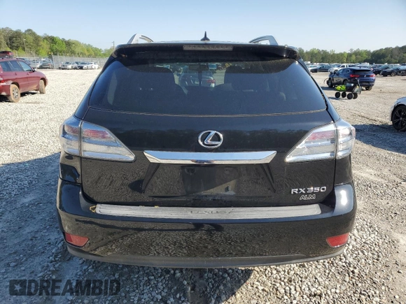 2011 Lexus RX 350 with VIN 2T2BK1BAXBC091801, listed as a Copart auction lot 52027045 with 185,562 mi miles and Salvage Title. Bid and sale history available at DreamBid. Image 6.