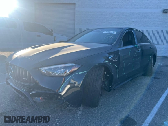 2024 Mercedes-Benz C 63 S AMG E Performance with VIN W1KAF8AB6RR186031, listed as a Copart auction lot 84220074 with 7,202 mi miles and Salvage title. Bid and sale history available at DreamBid. Image 1.