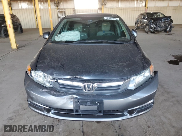 2012 Honda Civic EX with VIN 2HGFB2F83CH545950, listed as a Copart auction lot 52425815 with 91,623 mi miles and Salvage Title. Bid and sale history available at DreamBid. Image 5.