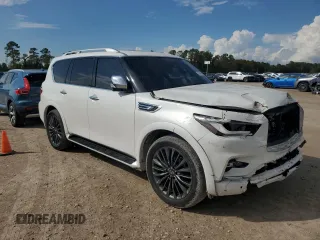 2022 Infiniti QX80 SENSORY with VIN JN8AZ2BF0N9743420, listed as a Copart auction lot 76709314 with 53,132 mi miles and Non Repairable. Bid and sale history available at carsss.com. Image 4.