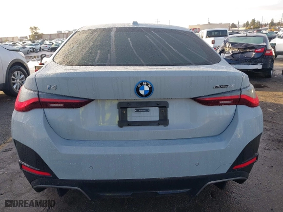2023 BMW i4 eDrive40 with VIN WBY73AW01PFR26528, listed as a IAAI auction lot 41578844 with 19,636 mi miles. Bid and sale history available at carsss.com. Image 16.
