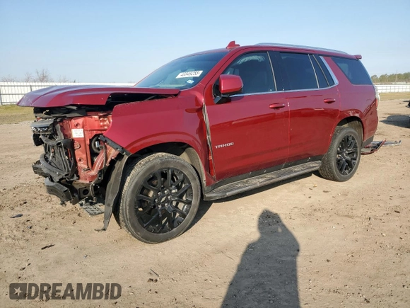 2022 Chevrolet Tahoe LT with VIN 1GNSCNKD0NR105015, listed as a Copart auction lot 46949255 with 28,434 mi miles and Salvage title. Bid and sale history available at DreamBid. Image 1.