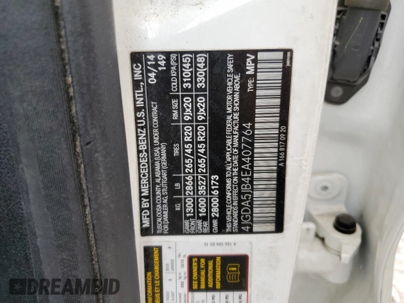 2014 Mercedes-Benz M 350 with VIN 4JGDA5JB4EA407764, listed as a Copart auction lot 51336725 with Not provided miles and Salvage title. Bid and sale history available at DreamBid. Image 13.