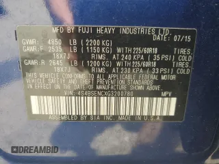 2016 Subaru Outback Limited with VIN 4S4BSENCXG3200780, listed as a Copart auction lot 57398595 with 118,045 mi miles and Salvage title. Bid and sale history available at DreamBid. Image 13.