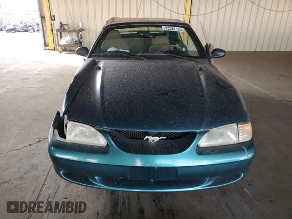 1996 Ford Mustang GT with VIN 1FALP45X5TF226385, listed as a Copart auction lot 43082185 with 21,450 mi miles and Salvage Title. Bid and sale history available at carsss.com. Image 5.