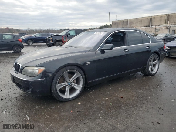 2007 BMW 7 Series 750i with VIN WBAHL83597DT10633, listed as a Copart auction lot 78776794 with 143,117 mi miles and Clean Title. Bid and sale history available at carsss.com. Image 1.