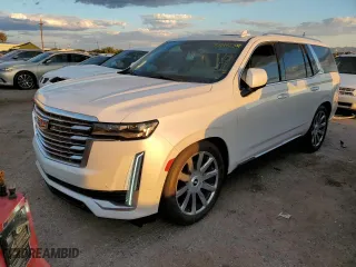 2021 Cadillac Escalade Premium Luxury Platinum with VIN 1GYS4DKL6MR228446, listed as a Copart auction lot 73197234 with 22,103 mi miles and Salvage Title. Bid and sale history available at carsss.com. Image 1.