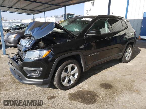 2019 Jeep Compass Latitude with VIN 3C4NJCBB1KT750032, listed as a Copart auction lot 82931994 with 59,293 mi miles and Salvage Title. Bid and sale history available at DreamBid. Image 1.