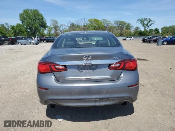 2017 Infiniti Q70 3.7 with VIN JN1BY1PR5HM210645, listed as a Copart auction lot 56575155 with 57,580 mi miles and Salvage title. Bid and sale history available at DreamBid. Image 6.