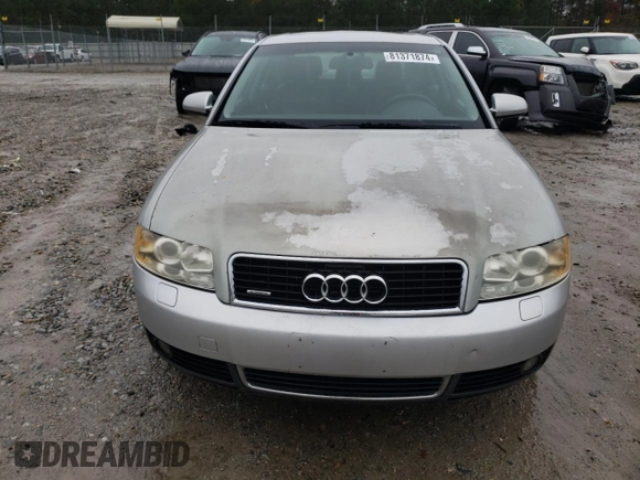 2003 Audi A4 3.0L with VIN WAULT68E73A173999, listed as a Copart auction lot 81371874 with 170,976 mi miles and Clean Title. Bid and sale history available at carsss.com. Image 5.