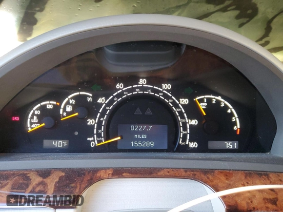 2006 Mercedes-Benz S 500 with VIN WDBNG75J56A476841, listed as a Copart auction lot 75056844 with 155,289 mi miles and Salvage Title. Bid and sale history available at DreamBid. Image 9.