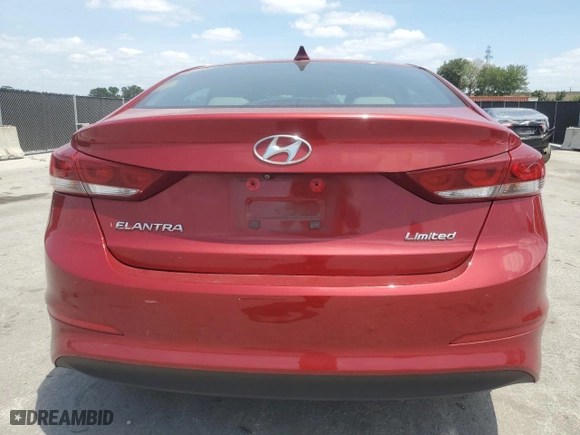 2017 Hyundai Elantra SE with VIN KMHD84LF1HU263695, listed as a Copart auction lot 54010605 with 43,259 mi miles and Salvage Title. Bid and sale history available at carsss.com. Image 6.