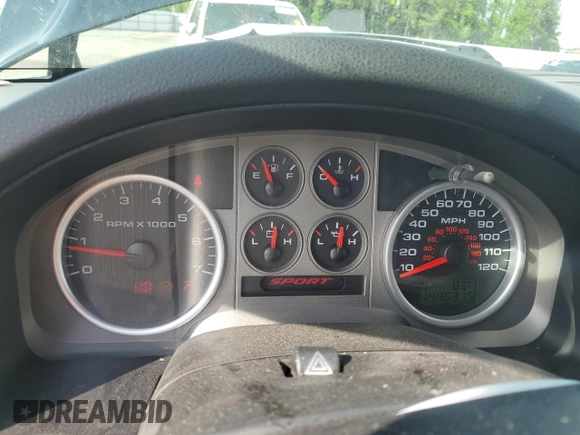 2008 Ford F-150 XL with VIN 1FTPX12V08KC11367, listed as a Copart auction lot 54267455 with 144,631 mi miles and Salvage title. Bid and sale history available at DreamBid. Image 9.