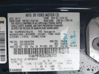 2016 Ford Mustang EcoBoost with VIN 1FA6P8TH2G5206705, listed as a IAAI auction lot 41683550 with 108,006 mi miles. Bid and sale history available at carsss.com. Image 9.