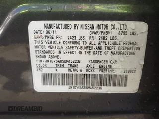 2011 Infiniti G25 x with VIN JN1DV6AR5BM452236, listed as a IAAI auction lot 41119876 with Not Provided miles and . Bid and sale history available at DreamBid. Image 9.