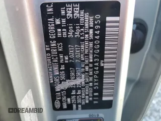 2016 Kia Sorento LX with VIN 5XYPG4A37GG044950, listed as a Copart auction lot 49677915 with 110,094 mi miles and Salvage Title. Bid and sale history available at DreamBid. Image 13.