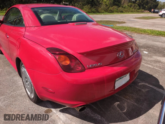 2002 Lexus SC 430 with VIN JTHFN48Y420031783, listed as a Copart auction lot 78400404 with Not Provided miles and Salvage Title. Bid and sale history available at DreamBid. Image 6.