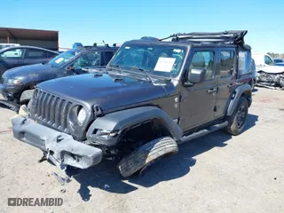 2018 Jeep Wrangler Unlimited Sport S with VIN 1C4HJXDG5JW147316, listed as a IAAI auction lot 41776654 with 92,227 mi miles. Bid and sale history available at carsss.com. Image 2.