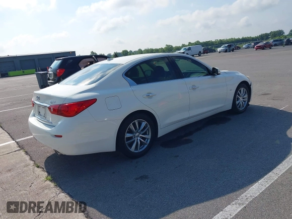 2014 Infiniti Q50 Sport with VIN JN1BV7AR4EM698230, listed as a IAAI auction lot 42664588 with 129,411 mi miles and . Bid and sale history available at DreamBid. Image 4.