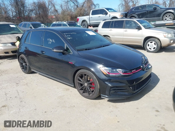 2021 Volkswagen Golf GTI S with VIN 3VW5T7AU6MM009986, listed as a IAAI auction lot 41744096 with 26,120 mi miles. Bid and sale history available at carsss.com. Image 1.