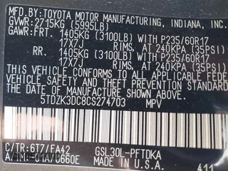 2012 Toyota Sienna z VIN 5TDZK3DC8CS274703, wystawiony jako IAAI lot #39643784 z przebiegiem 111 572 mil mil oraz . Historia ofert i sprzedaży dostępna na DreamBid. Obrazek 13.