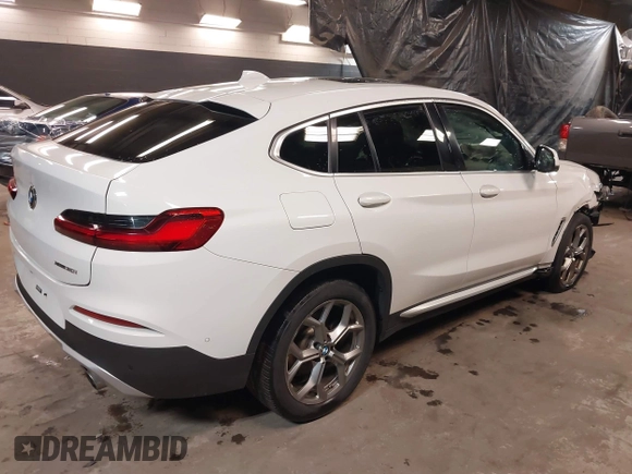 2020 BMW X4 xDrive30i with VIN 5UX2V1C08LLE68011, listed as a IAAI auction lot 41389958 with 119,391 mi miles. Bid and sale history available at carsss.com. Image 4.