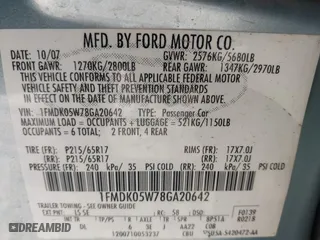 2008 Ford Taurus X SEL with VIN 1FMDK05W78GA20642, listed as a IAAI auction lot 41330080 with 128,928 mi miles. Bid and sale history available at carsss.com. Image 9.