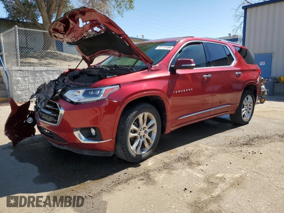 2020 Chevrolet Traverse High Country z VIN 1GNERNKW6LJ220095, wystawiony jako Copart lot #76336204 z przebiegiem 62 328 mil mil oraz Szkoda całkowita • Salvage title. Historia ofert i sprzedaży dostępna na DreamBid. Obrazek 1.