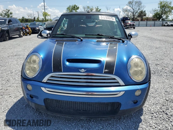 2006 MINI Convertible S with VIN WMWRH33566TK58973, listed as a Copart auction lot 51295575 with Not provided miles and Salvage title. Bid and sale history available at DreamBid. Image 5.