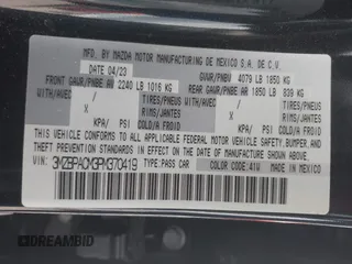 2023 Mazda 3 S Preferred with VIN 3MZBPACM3PM370419, listed as a IAAI auction lot 41928225 with Not Provided miles and . Bid and sale history available at DreamBid. Image 9.