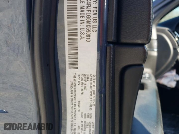 2021 Jeep Grand Cherokee Trailhawk with VIN 1C4RJFLG6MC590810, listed as a Copart auction lot 43708095 with 59,566 mi miles and Salvage Title. Bid and sale history available at carsss.com. Image 13.