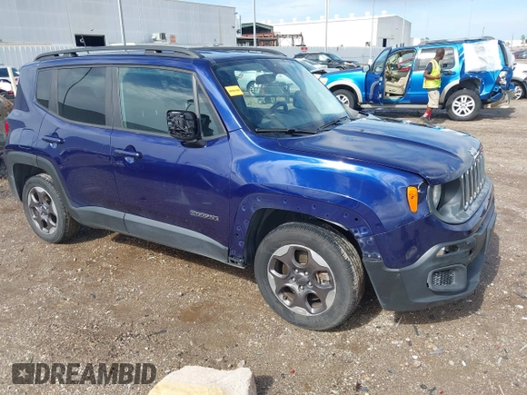 2017 Jeep Renegade Sport with VIN ZACCJAAB7HPE57121, listed as a IAAI auction lot 42684421 with 135,582 mi miles and . Bid and sale history available at DreamBid. Image 1.