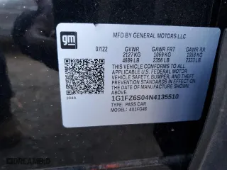 2022 Chevrolet Bolt EUV Premier with VIN 1G1FZ6S04N4135510, listed as a Copart auction lot 48432195 with 0 mi miles and Salvage Title. Bid and sale history available at carsss.com. Image 14.