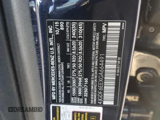 2016 Mercedes-Benz GL with VIN 4JGDF6EEXGA664491, listed as a Copart auction lot 82586534 with 110,760 mi miles and Salvage Title. Bid and sale history available at carsss.com. Image 12.