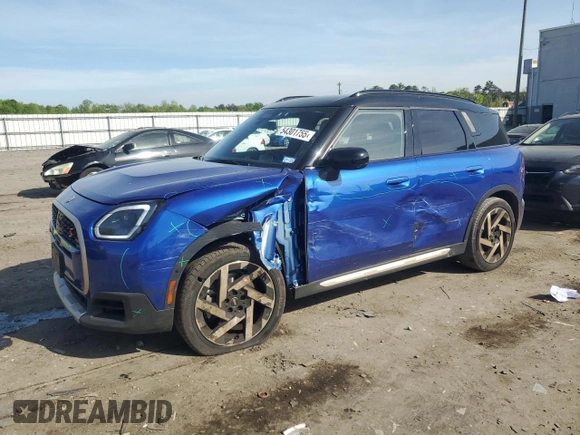 2025 MINI Countryman S z VIN WMZ23GA02S7P72579, wystawiony jako Copart lot #54301755 z przebiegiem 7 672 mil mil oraz Szkoda całkowita • Salvage title. Historia ofert i sprzedaży dostępna na DreamBid. Obrazek 1.
